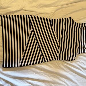 Michael Kors Monochrome Striped Bandage Dress